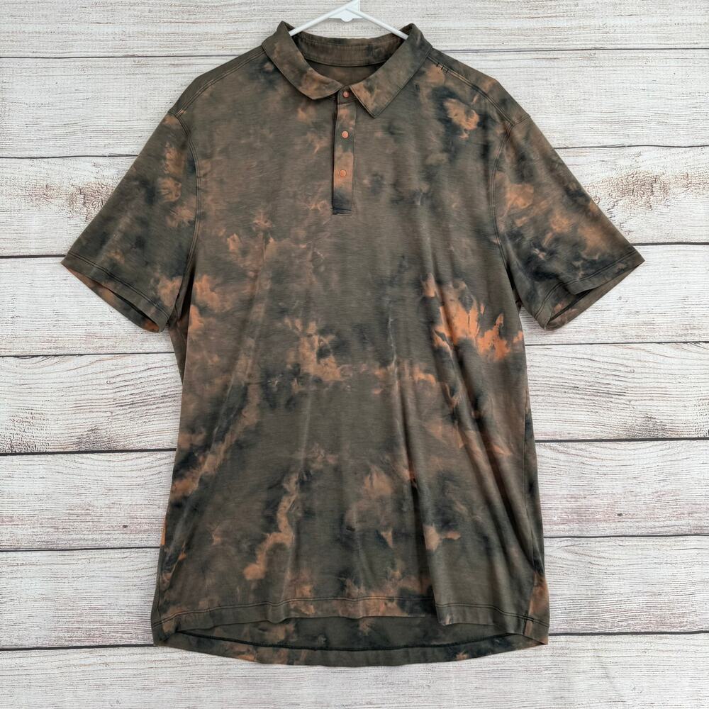 Lululemon Diamond Dye‎ Evolution Polo Shirt Womens Large Sedona Sunset Grey